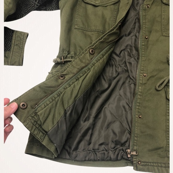 Forever 21 Utility Army Cotton and Wool Green Jacket Size S - Picture 10 of 15